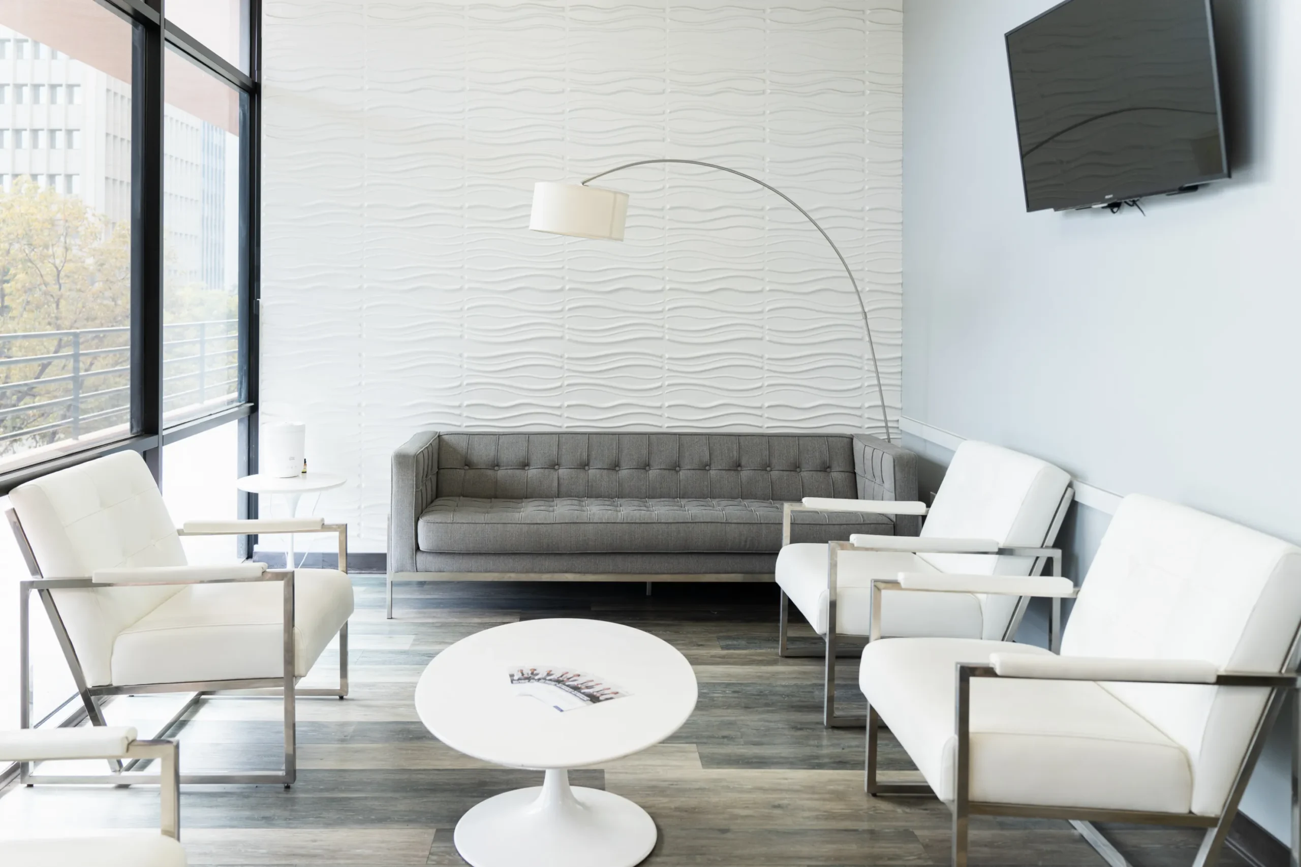 Modern and welcoming lobby at LA Dental in Los Angeles, offering a comfortable experience for patients.