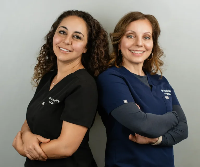 Dr. Nasiry and Dr. Azy smiling together at LA Dental, ready to help you with your smile goals in Los Angeles